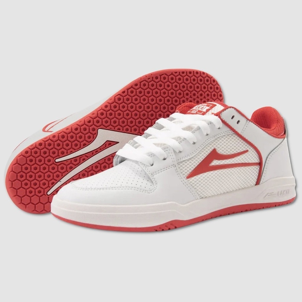 Lakai‎ Telford Low Shoes / Sneakers - NEW Mens Size 10 White / Red - #49452-OF